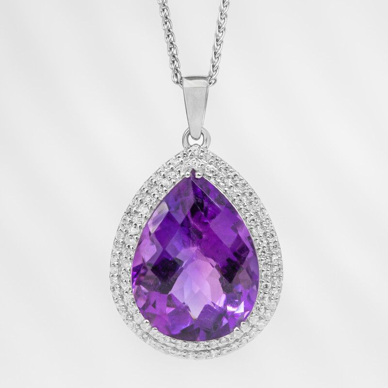 Ciondolo in argento con Ametista Zambiana