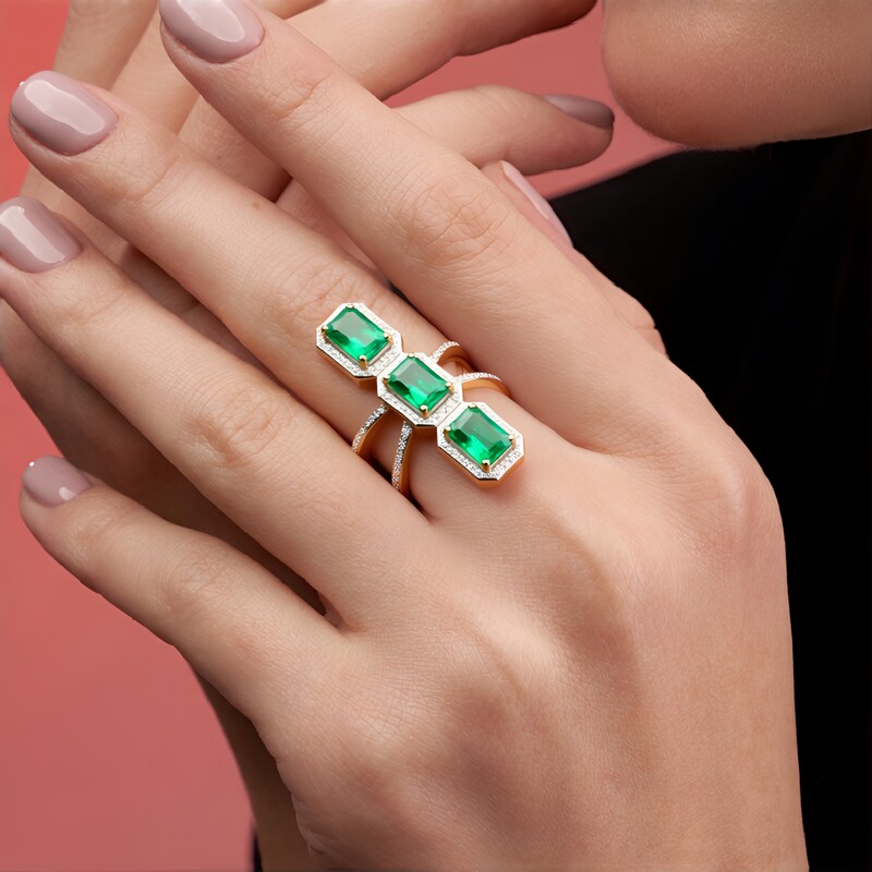 9K Ethiopian Emerald Gold Ring (SUHANA)