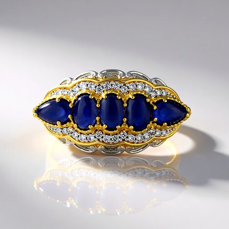 Anello in argento con Sodalite (Gems en Vogue)