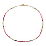 Zilveren halsketting met Nigeriaanse roze toermalijnen