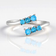 Anello in argento con Apatite Blu Neon