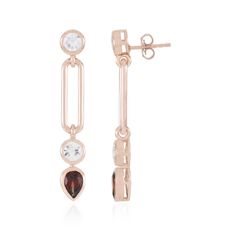 Pendientes en plata con Zircón rosado (Adela Silber)