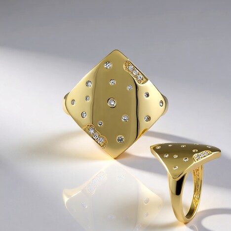 Anello in oro con Diamante SI2 (H) (de Melo)