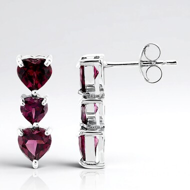 Orecchini in argento con Rodolite
