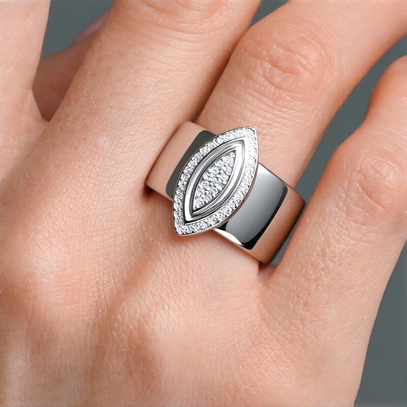 Bague en argent et Diamant I2 (H) (de Melo Essence)