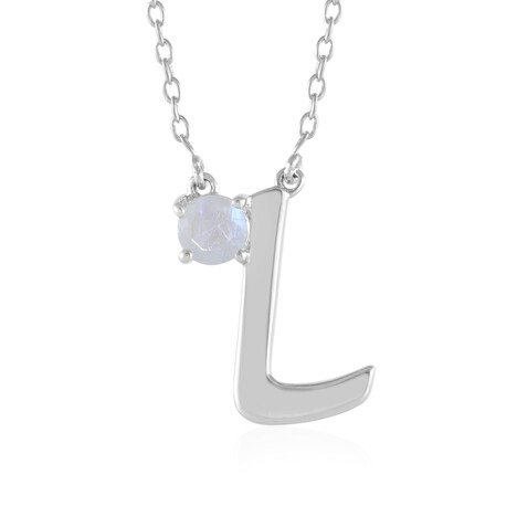 Regenbogen-Mondstein-Silbercollier