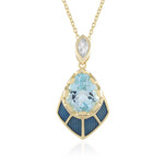 Himmelblauer Topas-Silberhalskette (Adela Silber)