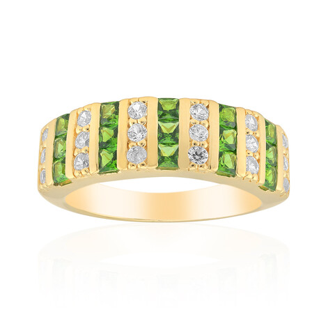 Anillo en plata con Diópsido de Rusia