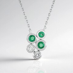 Collana in argento con Smeraldo Colombiano