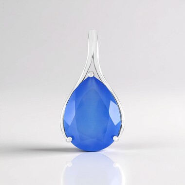 Ciondolo in argento con Calcedonio Blu