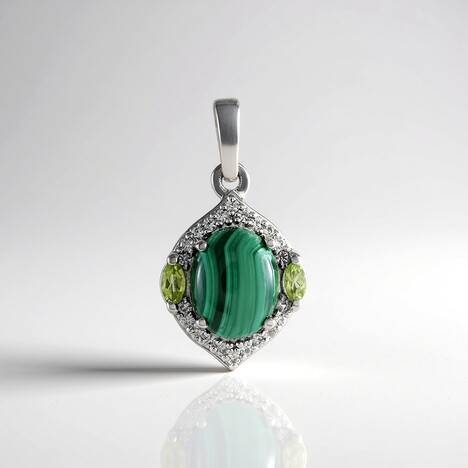 Ciondolo in argento con Malachite