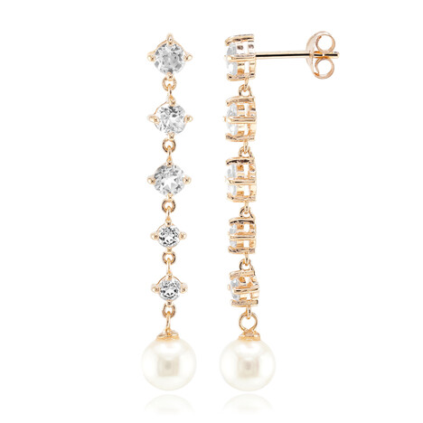 Boucles d'oreilles en argent et Perle blanche de culture d'eau douce