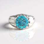Anello in argento con Apatite Blu Neon