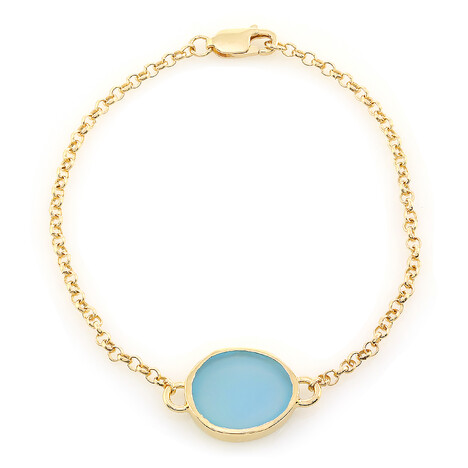 Bracelet en argent et Calcédoine bleue