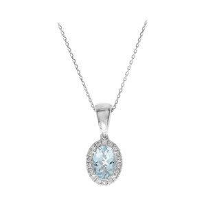 Collier en or et Aigue-Marine du Brésil AAA
