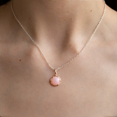 Ciondolo in argento con Opale Rosa
