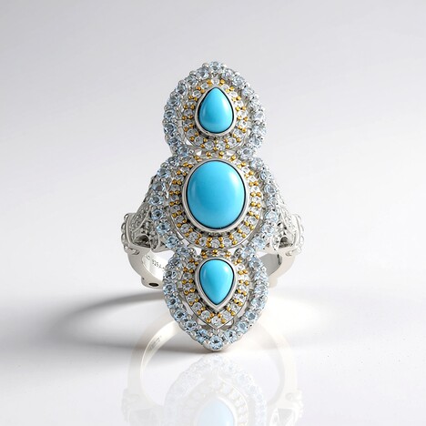 Anello in argento con Turchese Sleeping Beauty (Dallas Prince Designs)