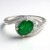 Anello placcato in platino con Smeraldo Bahia