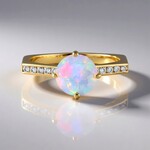 Anello in oro con Opale di Welo AAA (de Melo Gold)