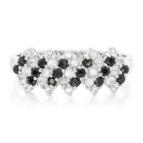 Black Spinel Silver Ring