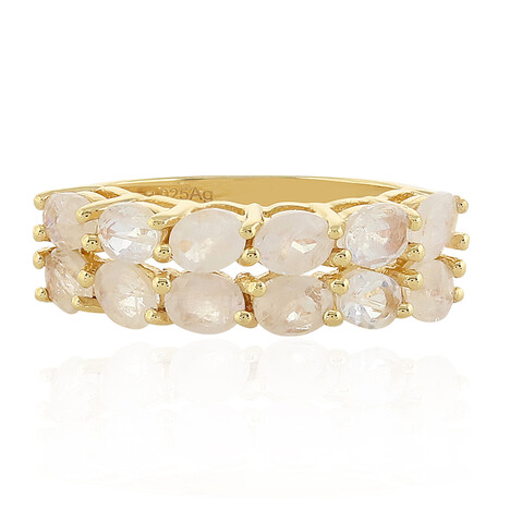 Zilveren ring met regenboog maanstenen