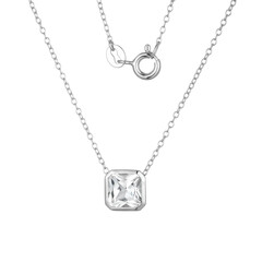 Weißer Topas-Silberhalskette