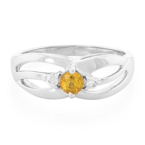 Bague en argent et Saphir jaune