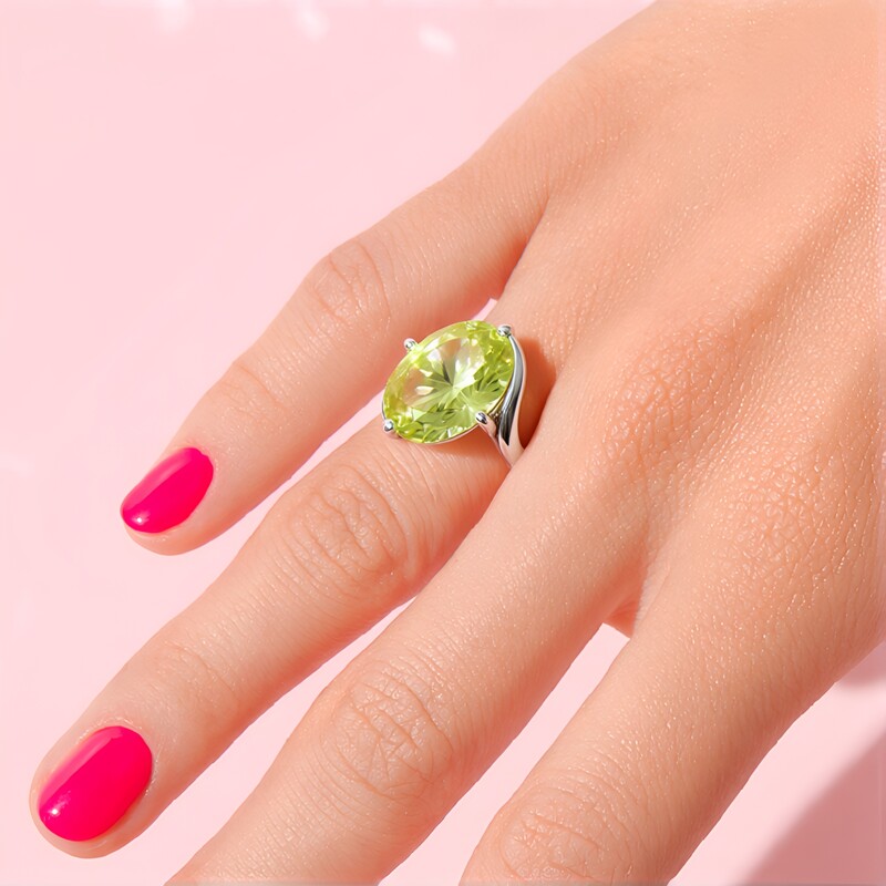 Anillo en plata con Quarzo limón