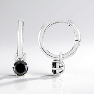 Pendientes en plata con Diamante negro