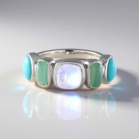 Anello in argento con Pietra di Luna Blu (KM by Juwelo)
