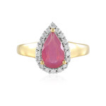 Pinkfarbener Madagaskar-Saphir-Silberring