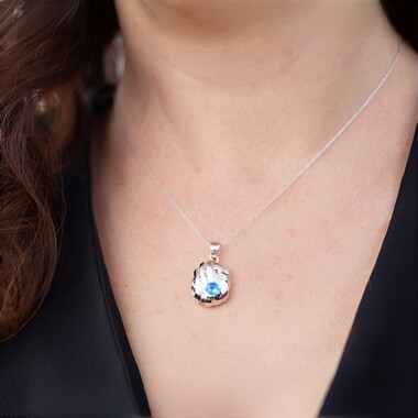 Swiss Blue Topaz Silver Pendant (Pallanova)