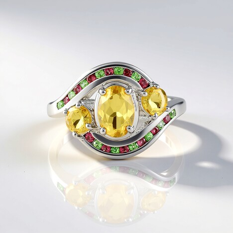 Anello in argento con Berillo Giallo