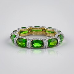 Anello in oro con Diopside Russo (Adela Gold)