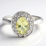 Anello in argento con Apatite Lemon