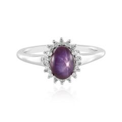 Bague en argent et Rubis étoilé