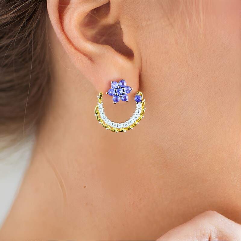 Orecchini in argento con Tanzanite (Gems en Vogue)
