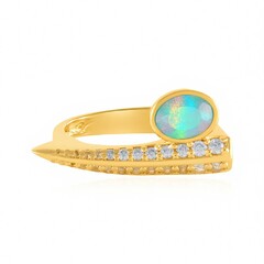 Anillo en plata con Ópalo Welo AAA (de Melo Essence)