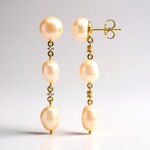 Orecchini in argento con Perla d'Acqua Dolce Arancione (TPC)