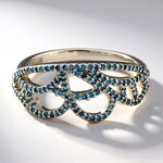 Anello placcato in platino con Diamante Fancy