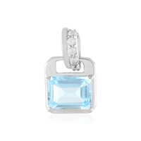 Pendentif en argent et Topaze bleu ciel