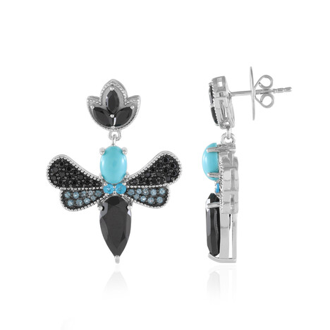 Zilveren oorbellen met zwarte onyxen (Dallas Prince Designs)