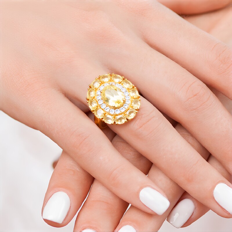 Bague en argent et Citrine