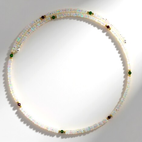 Collana rigida in acciaio con Opale di Welo (Riya)