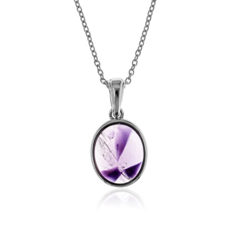 Chevron-Amethyst-Silberhalskette