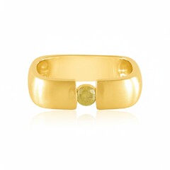 Anillo en plata con Diamante amarillo I2 (de Melo Essence)
