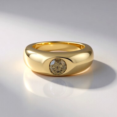9K I3 Champagne Diamond Gold Ring (de Melo Gold)