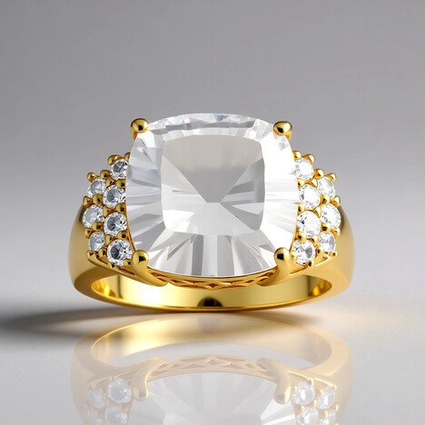 Anello in argento con Topazio Bianco