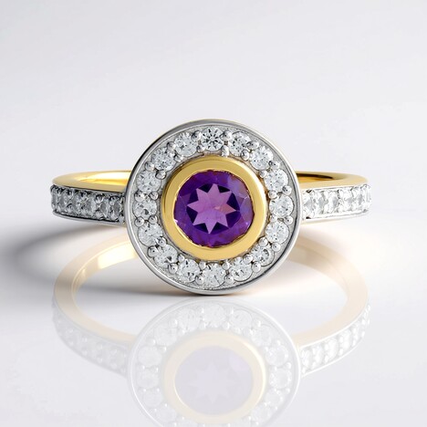 Anello in argento con Ametista Uruguay