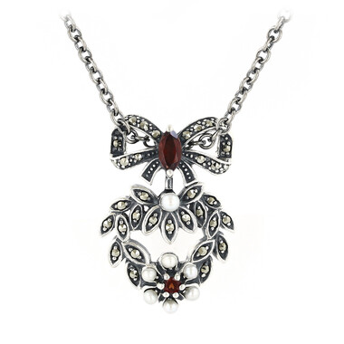 Mozambique Garnet Silver Necklace